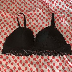 Black lace bralette.
